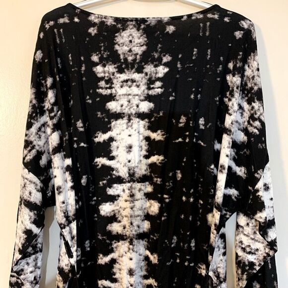 Natori Dress Geometric Black White w/ Belt Stretch Sz 1X NWOT Gorgeous - Picture 4 of 8